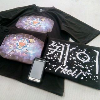 Áo thun Unisex đen Doreamon full Galaxy
