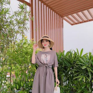 ĐẦM BUỘC EO IN HÌNH