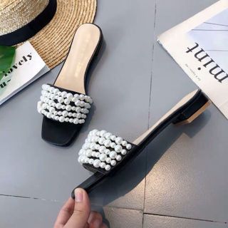 Dép quai ngang đính Ngọc c