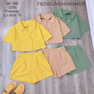 SET ÁO CỔ VEST LỬNG x QUẦN SHORT giá sỉ