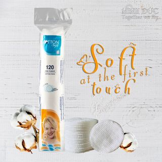 Bông Tẩy Trang Siêu Mềm Mịn Cotton Soft 120 miếng - DẬP VIỀN CAO CẤP
