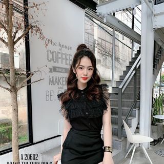 ÁO CỔ TRỤ PHỐI REN TẦNG