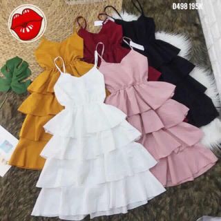 Đầm hai dây 4 tầng