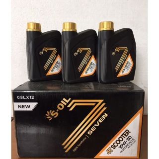 Thùng 12 chai- Dầu nhớt động cơ dành Cho Xe Ga Total S-oil 7 4T Scooter 10w-30 SN/MB 08L