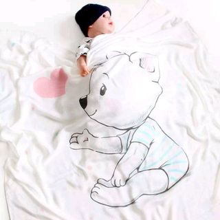 chăn đũi nhăn họa tiết dễ thương