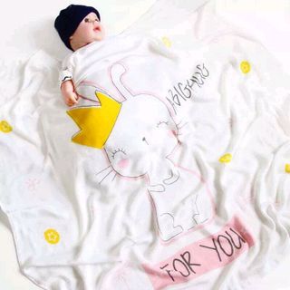 chăn đũi nhăn họa tiết dễ thương