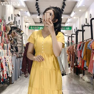 Đầm Cổ Tim Tay Đính Nút 310
