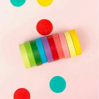 Bộ 10 cuộn washi tape cầu vồng - Băng keo trang trí sổ scrapbook