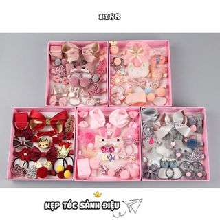 Set 18 buộc tóc trong hộp cho bé