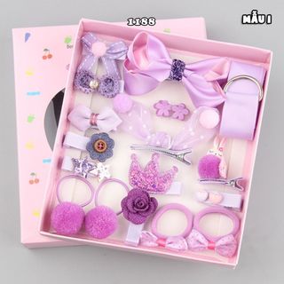 Set 18 buộc tóc trong hộp cho bé