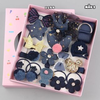 Set 18 buộc tóc trong hộp cho bé