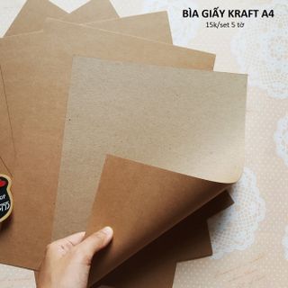 Giấy Kraft giấy xi măng A4 dày 250gsm - Nguyên liệu scrapbook lovebox