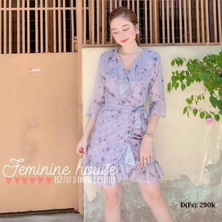 ĐẦM VOAN HOA VẠT CHÉO