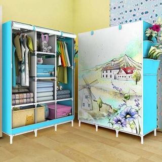 Tủ vải đựng quần áo 3 buồng 8 ngăn