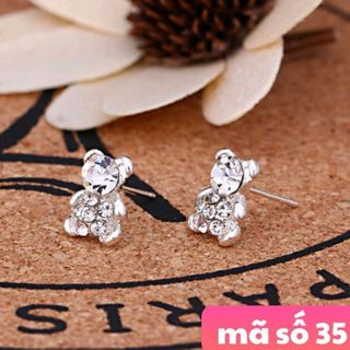 Bông tai kim loại đính hạt siêu đẹp