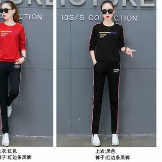 sét thể thao nữ màu trắng 100 COTTON xịn quần dài áo dài tay cổ tròn thu đông cao cấp đẹp tập gym chạy bộ
