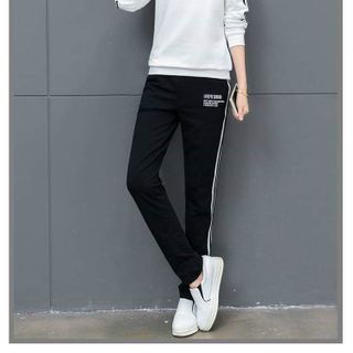 sét thể thao nữ màu trắng 100 COTTON xịn quần dài áo dài tay cổ tròn thu đông cao cấp đẹp tập gym chạy bộ