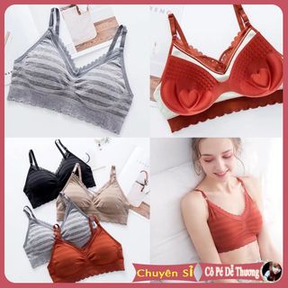 Áo Bra hai dây nữ mặc croptop ngắn thun cotton cao cấp có mút mặc đi biển cá tính đẹp màu đỏ xám đen 2 dây mảnh hở lưng giá sỉ