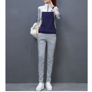 bộ thể thao nữ dài tay thu đông có khóa kéo cao cấp đẹp tập gym aerobic chạy bộ thể dục thể thao