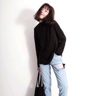 Quần baggy Rách lớn Nữ Siêu cưng