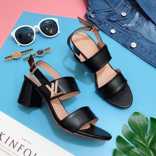 Giày sandal hai quai gót vuông