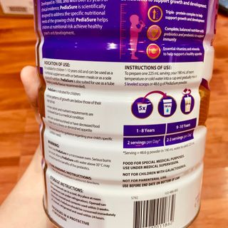 Sữa bột Pediasure Úc 850g nắp tím hàng air tăng cân hiệu quả cho bé từ 1 tuổi