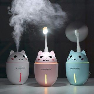 Máy phun sương tạo ẩm hình thú cao cấp 3in1 hình con mèo
