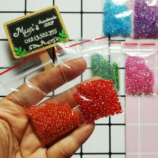 Set 10 túi hạt trang trí các loại bịch 3-6g - Hạt cườm xỏ hạt làm nhụy hoa trang trí handmade