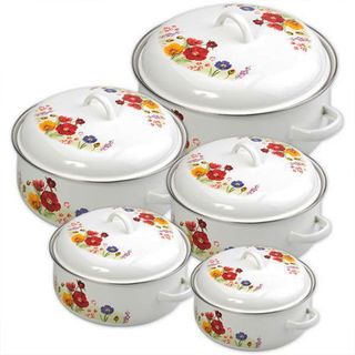 Bộ nồi bằng thép tráng men 5 nồi Hasu