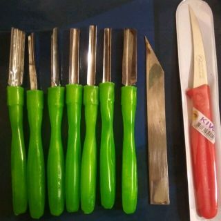 Bộ dao tỉa cán xanh kèm dao 9 món