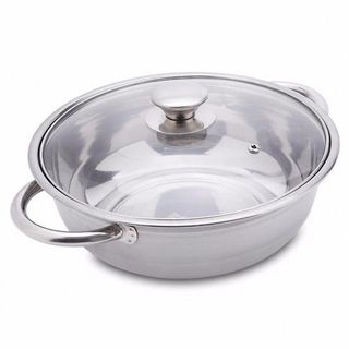 Nồi lẩu Inox nắp Kính Rainy 24 cmBạc