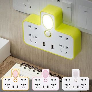 Ổ cắm điện đa năng kiêm đèn ngủ 2 cổng usb