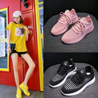 Giày thể thao vàngtrắng hồng đen cực hot