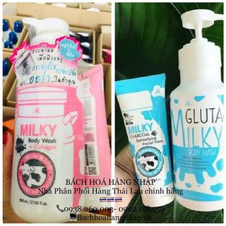 Sữa tắm MILKY GLUTA Thái Lan 800ml tặng kèm Sữa Rửa Mặt 190gr giá sỉ