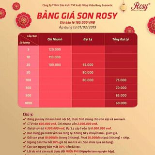 Son tươi cao cấp Rosy
