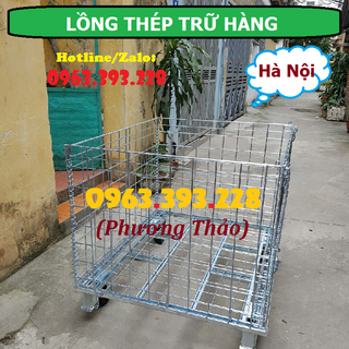 Lồng thép trữ hàng lồng thép chứa hàng lồng thép có bánh xe