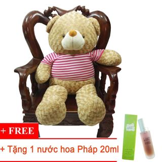 Gấu Bông Teddy Áo Thun Khổ Vải 1M4 Cao 1M2 Tặng 1 Chai Nước Hoa 20ml 6 Màu giá sỉ