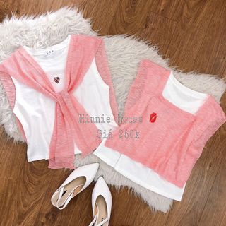 ÁO THUN CỘC TAY PHỐI NƠ