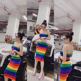 ĐẦM BODY CÚP NGỰC CẦU VỒNG