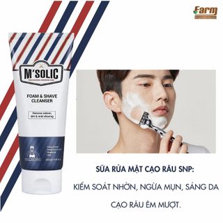 Sữa Rửa Mặt Tạo Bọt Kem Cạo Râu Dành Cho Nam Giới 150ml MSolic