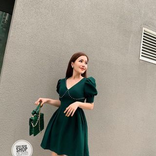 ĐẦM ĐÍNH VIỀN TAY BỒNG