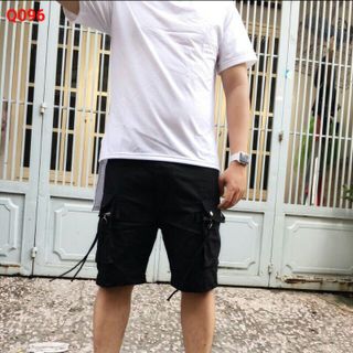 Quần shorts kaki túi hộp phối khóa