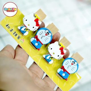 COMBO 04 KẸP GIẤY GỖ HOẠT HÌNH
