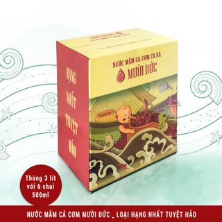 Nước mắm cá cơm Mười Đức Hộp 6 chai - Hạng nhất chai 500ml