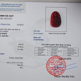 Phật bản mệnh đá mã não đỏ
