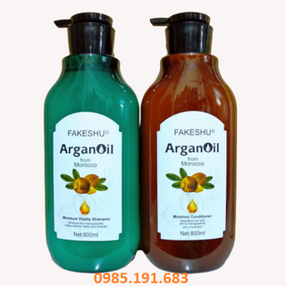 Bộ Dầu Gội Xả Fakeshu Argan oil Chống Rụng Phục Hồi Siêu Mượt 800ml