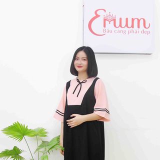 Đầm bầu cổ nơ tay phối sọc cam giá sỉ