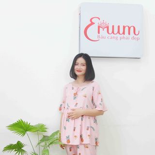 Bộ bầu lửng tole in trái cây dễ thương màu hồng giá sỉ