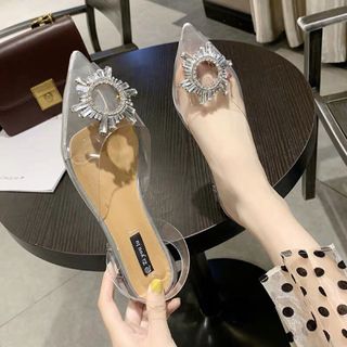 Giày sandal đá trong cao cấp sang chảnh