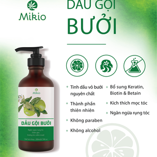 Sỉ dầu gội bưởi kích thích mọc tóc Mikio 200ml